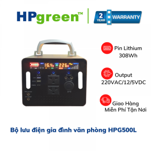 Bộ lưu điện gia đình HPgreen HPG500L Pin Lithium công suất cực đại 600Wh