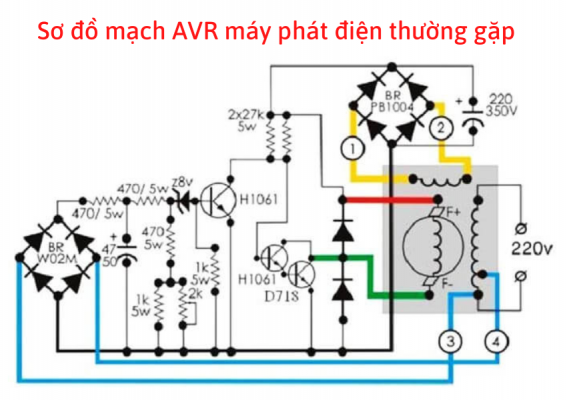Sơ đồ mạch AVR máy phát điện