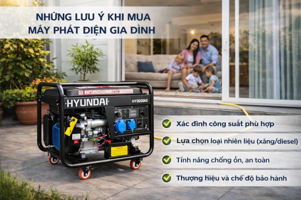 Những lưu ý khi mua máy phát điện gia đình